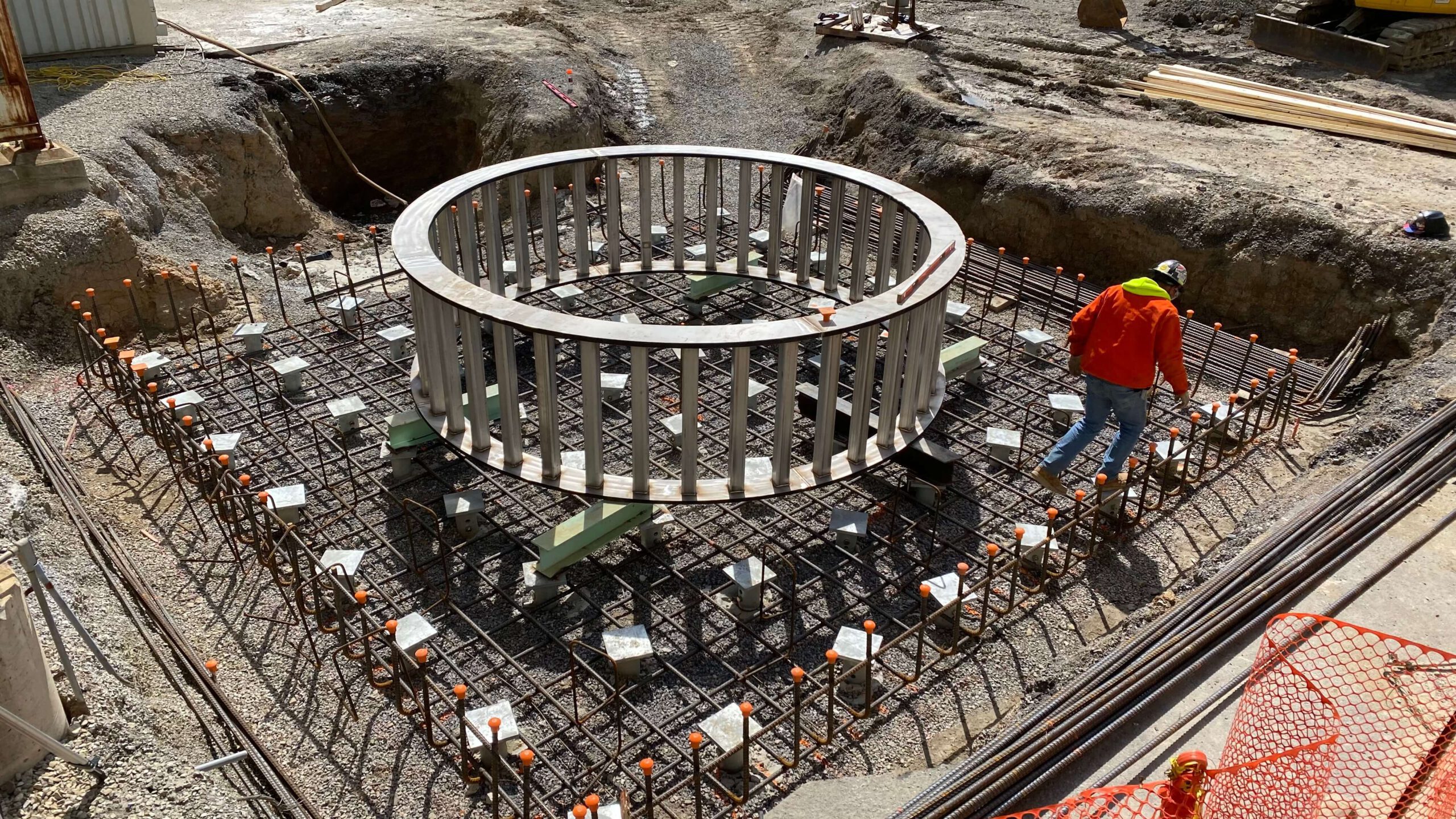 Preparation for steel tank foundation in Biokyowa